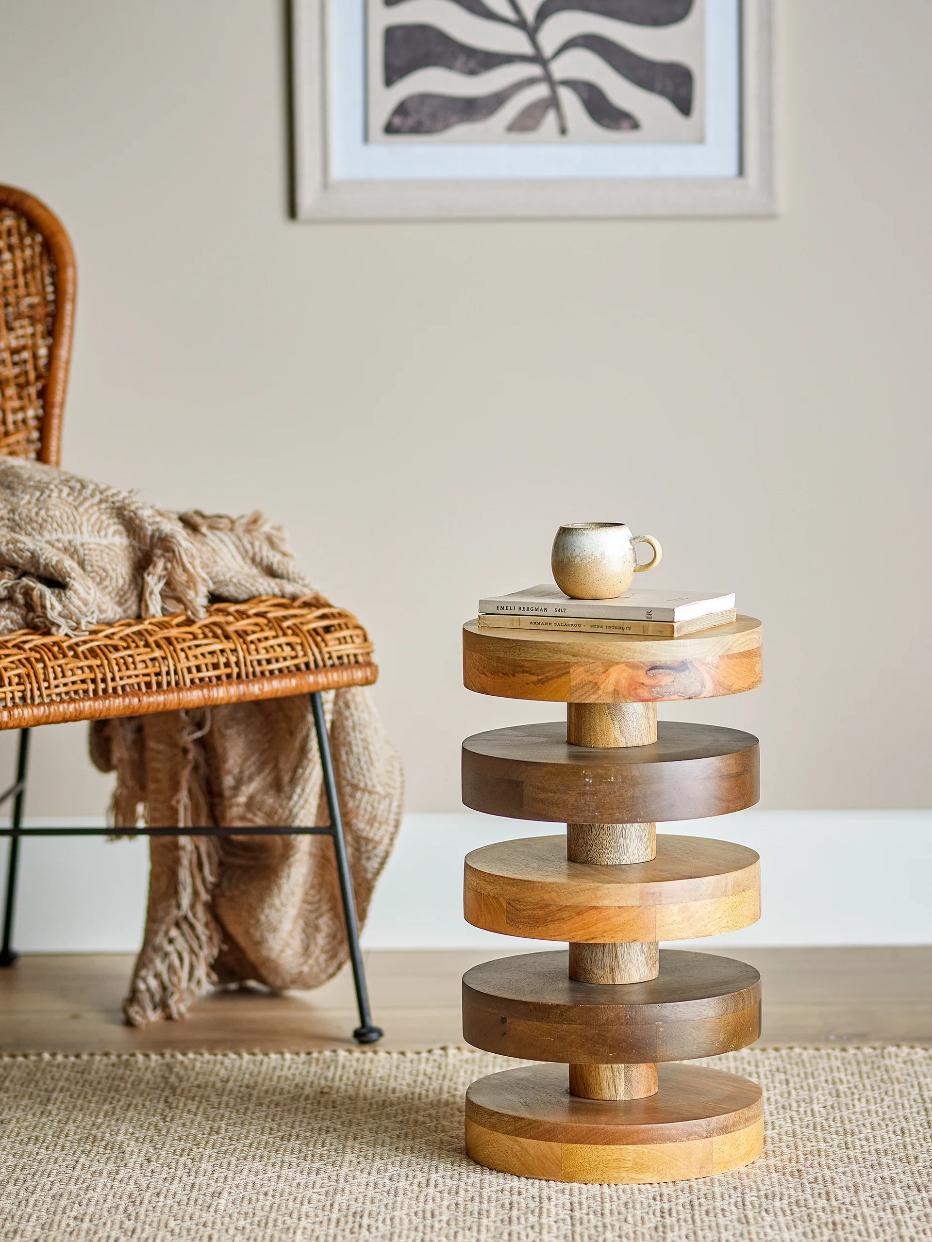 Tavolino Franka Ø25x46 cm, Marrone Bloomingville