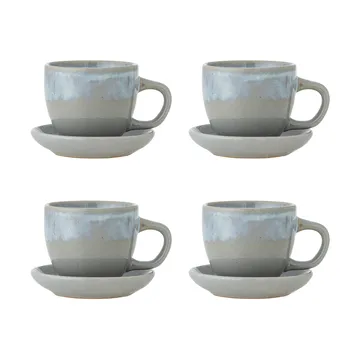 Tazza con piattino Brenta 4 pezzi - Blu - Bloomingville