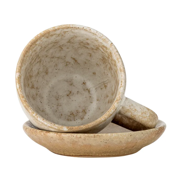 Tazza con piattino Brenta 4 pezzi - Natur - Bloomingville