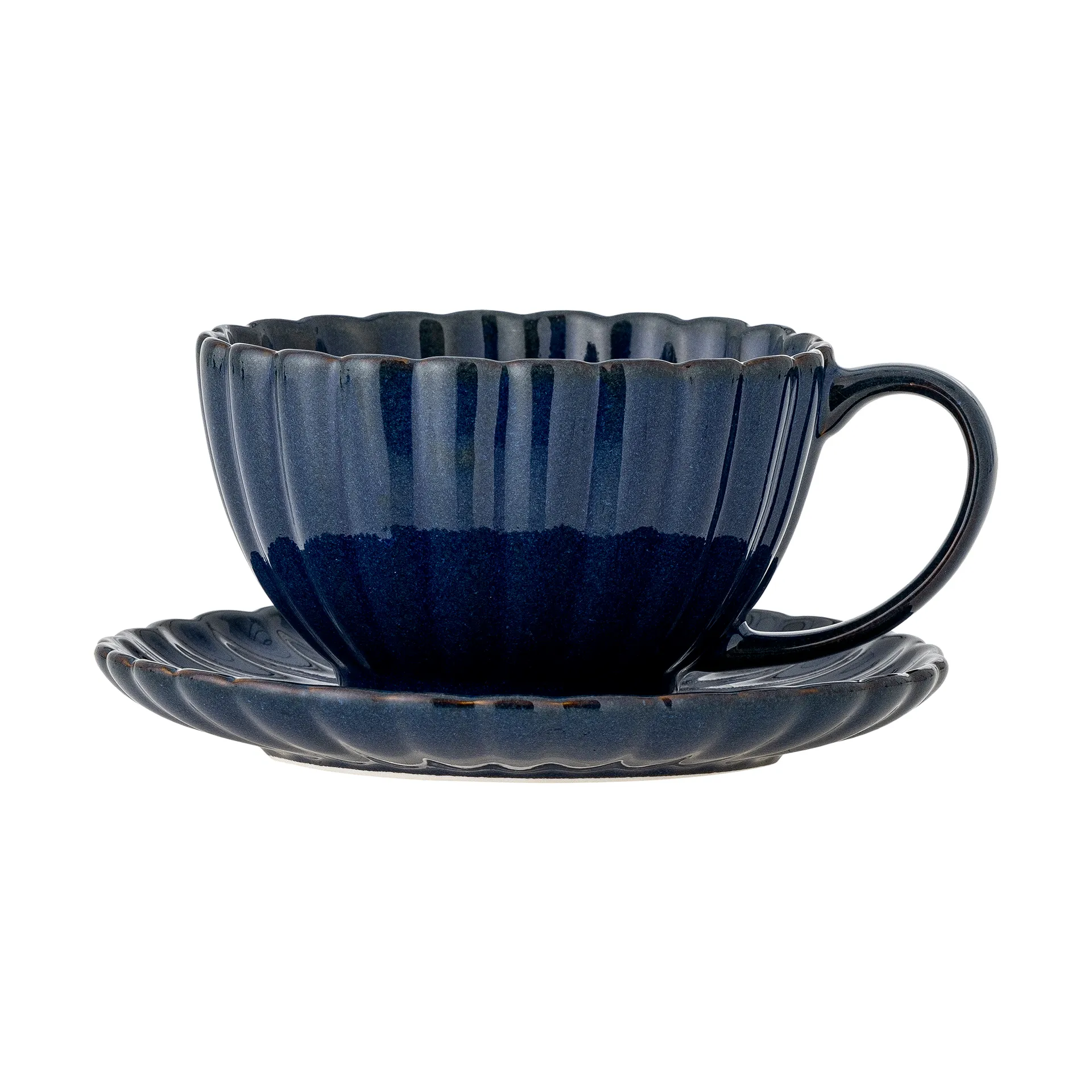 Tazza Latina 22 cl con piattino, Blu Bloomingville