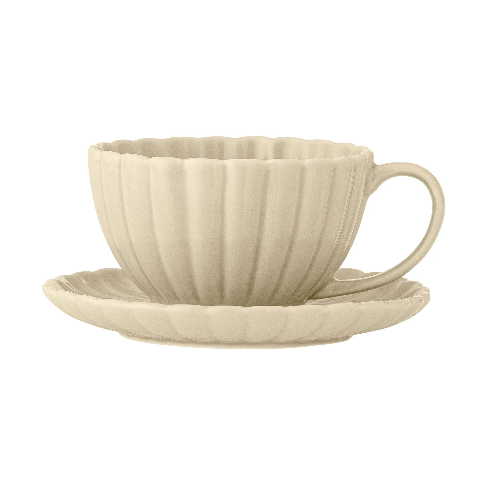 Tazza Latina 22 cl con piattino, Natura Bloomingville