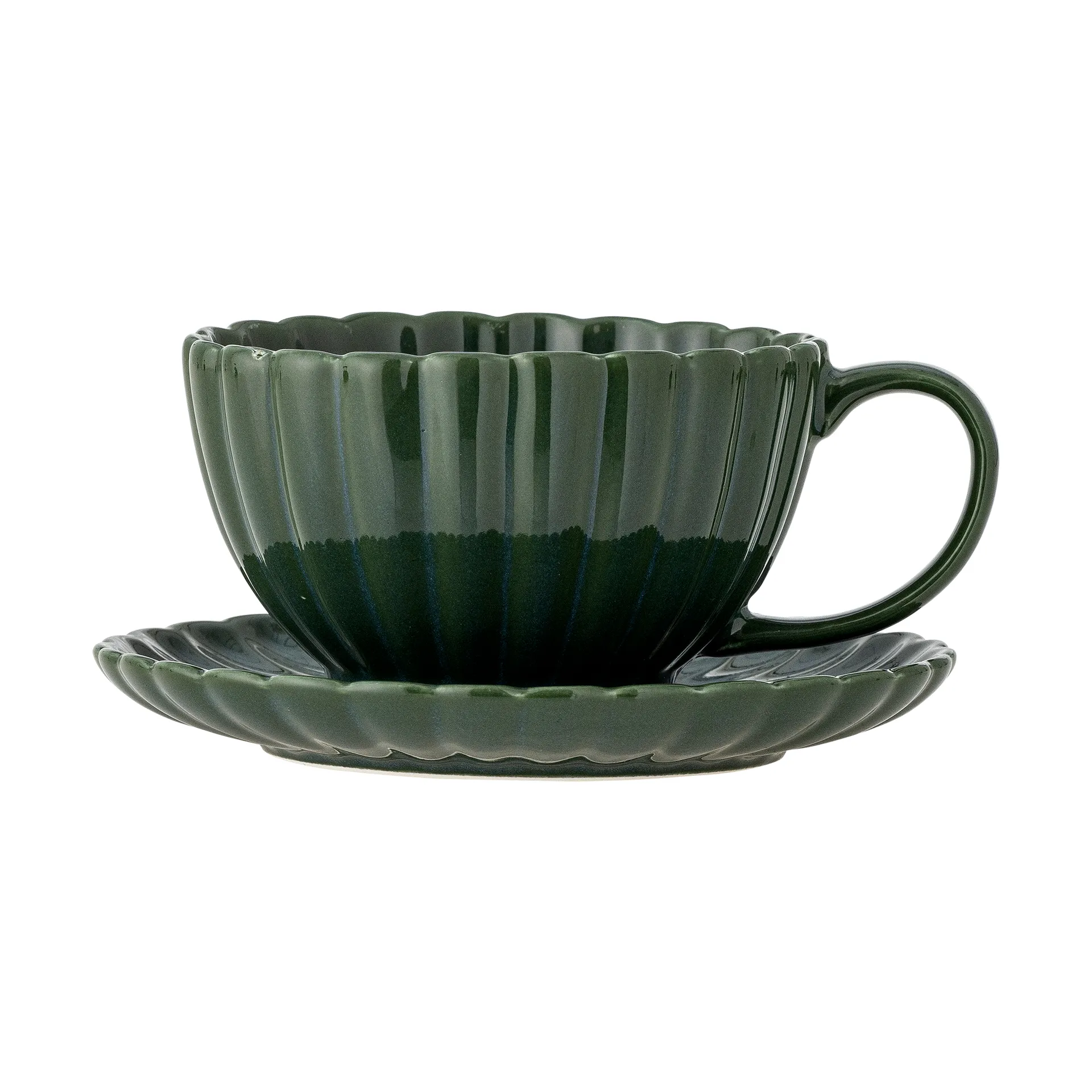 Tazza Latina 22 cl con piattino, Verde Bloomingville