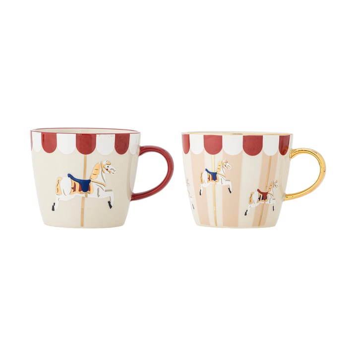 Tazza Merry-go-round 30 cl 2 pezzi - Rosso-bianco - Bloomingville