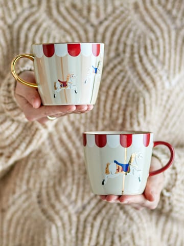 Tazza Merry-go-round 30 cl 2 pezzi - Rosso-bianco - Bloomingville
