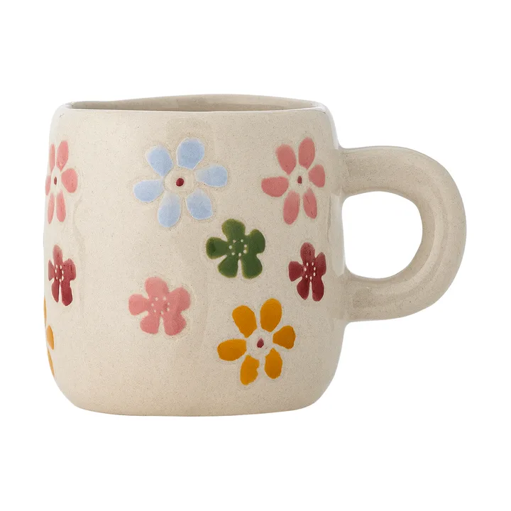 Tazza Millie 11 cl - Bianco, fiori - Bloomingville