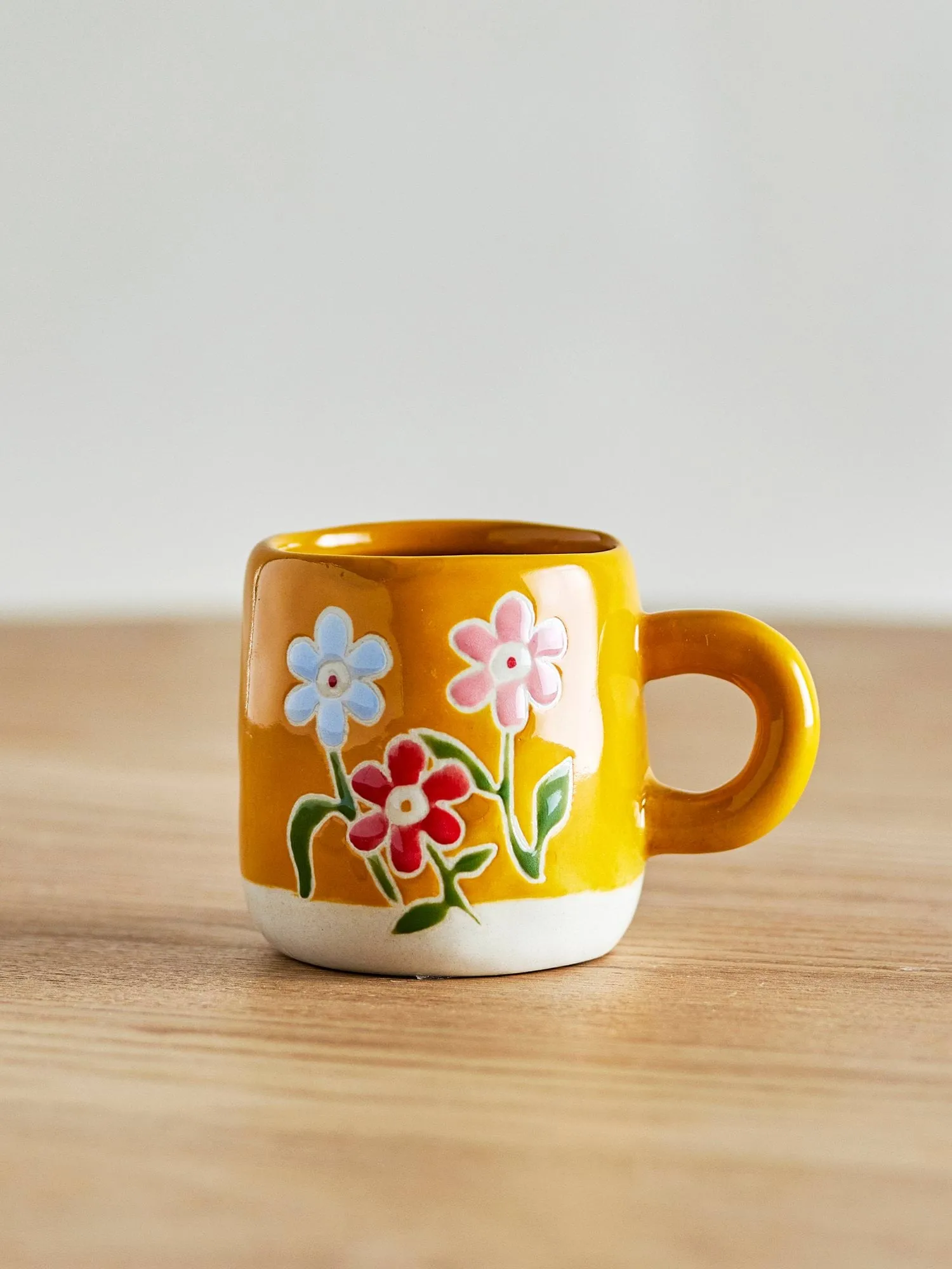 Tazza Millie 11 cl, Giallo, fiori Bloomingville