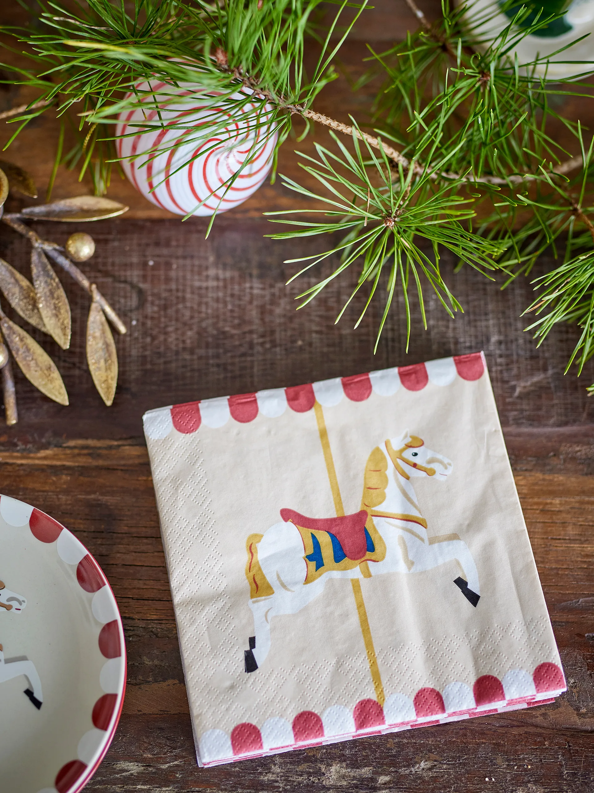 Tovagliolo Merry-go-round 33x33 cm confezione da 20, Naturale Bloomingville