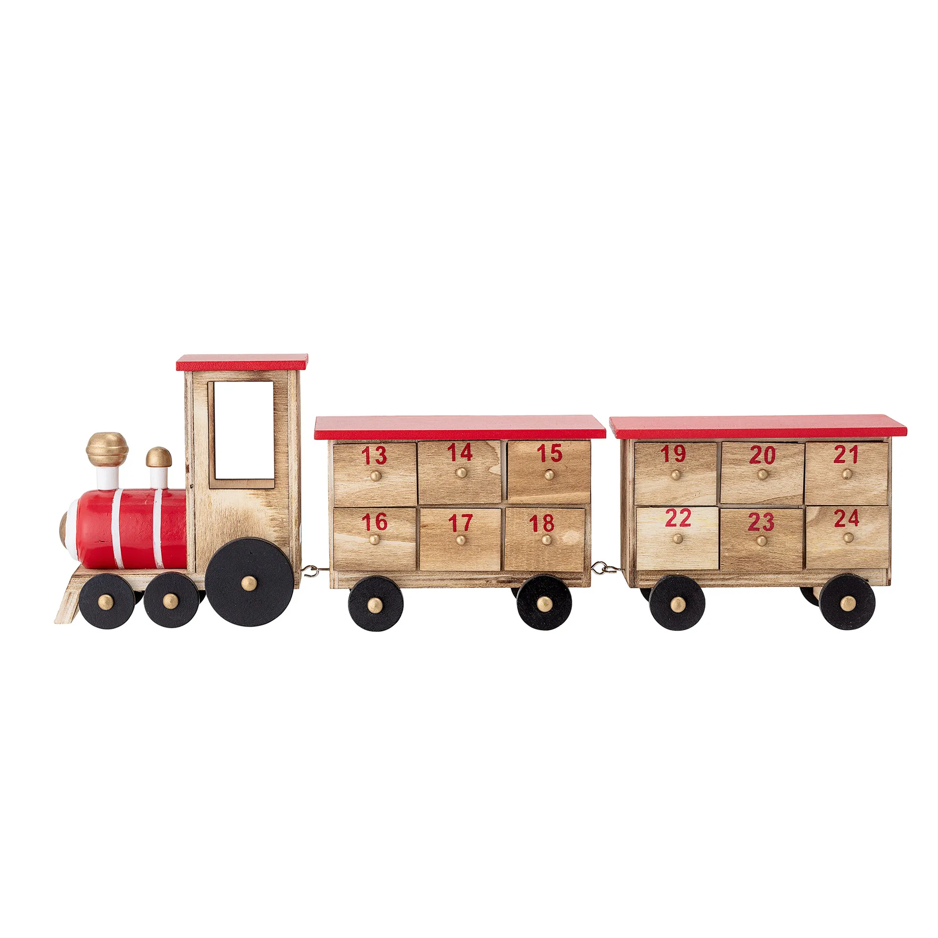 Treno calendario dell'Avvento Paulownia, Multicolore Bloomingville
