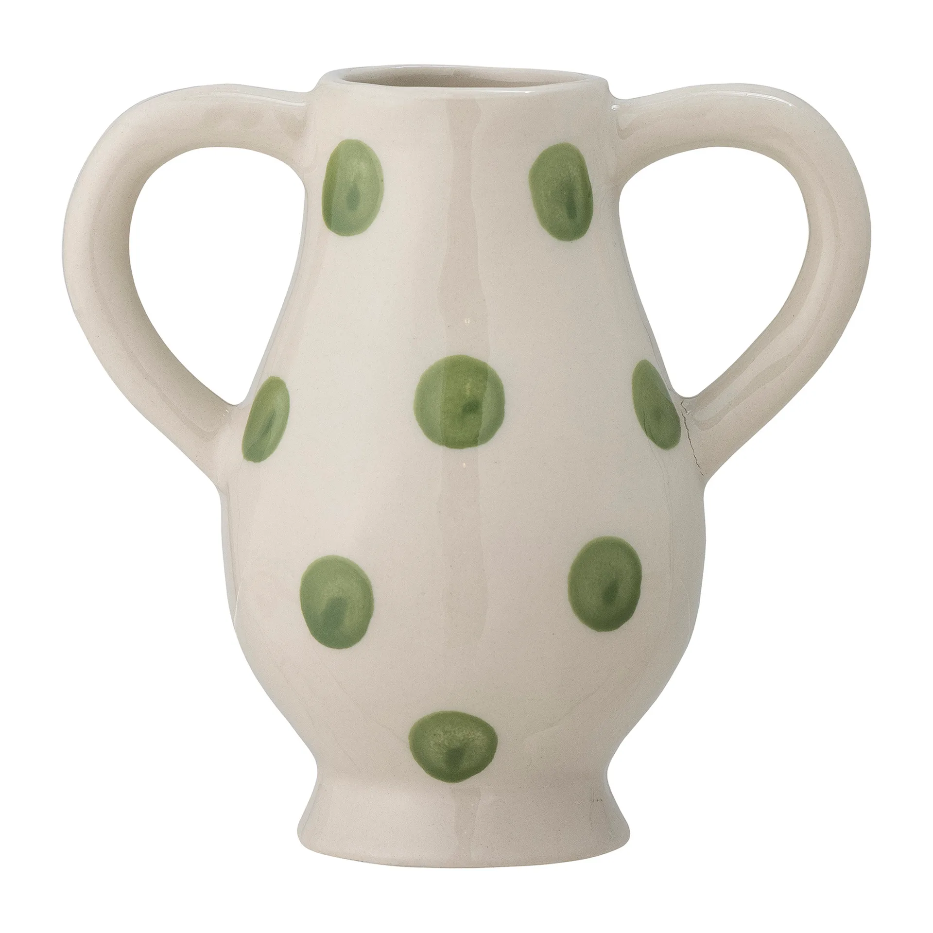 Vaso Asrin 15 cm, Bianco-verde Bloomingville