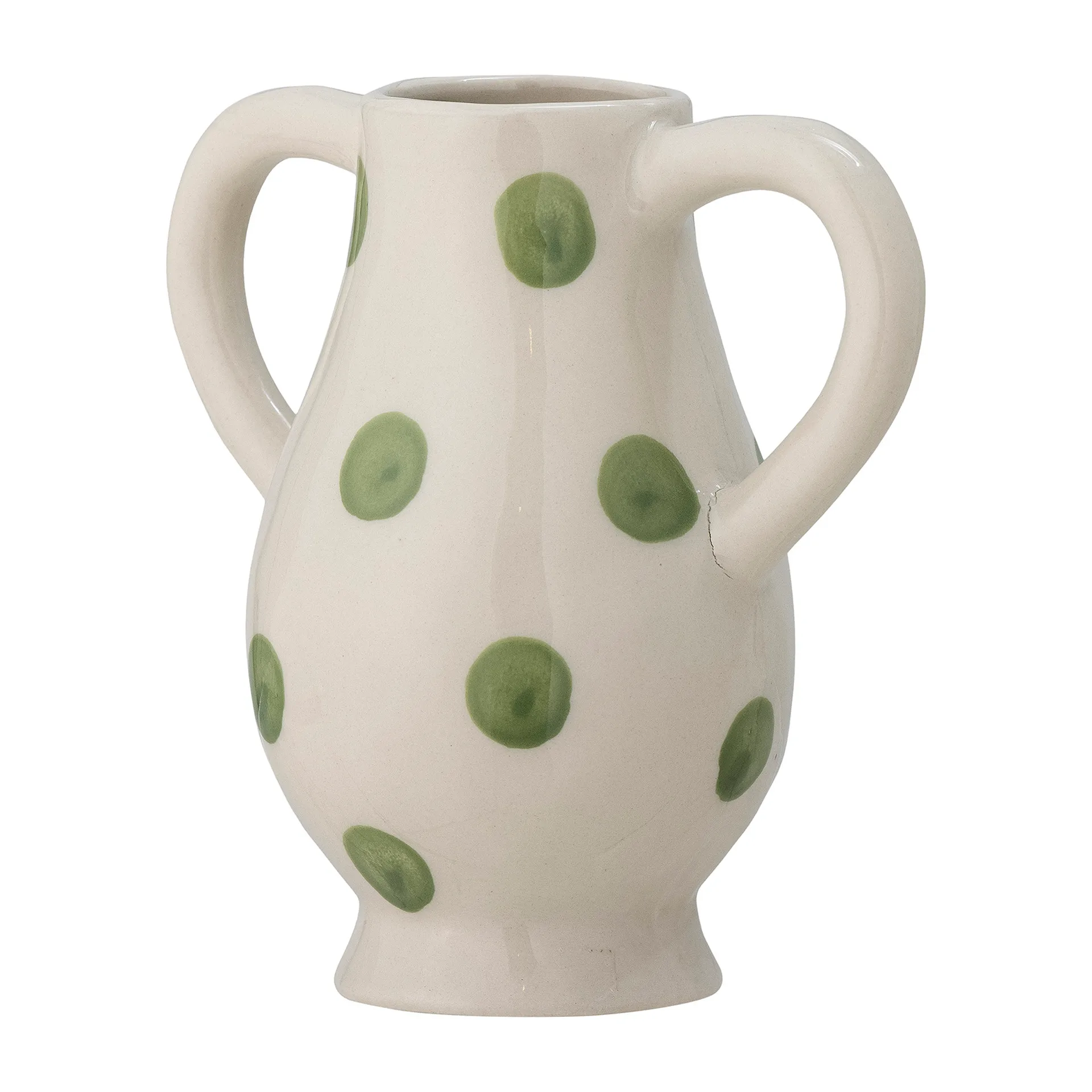 Vaso Asrin 15 cm, Bianco-verde Bloomingville