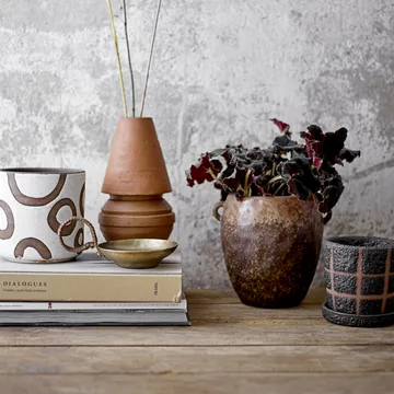 Vaso da fiori Nenne con manico Ø 16 cm - marrone - Bloomingville