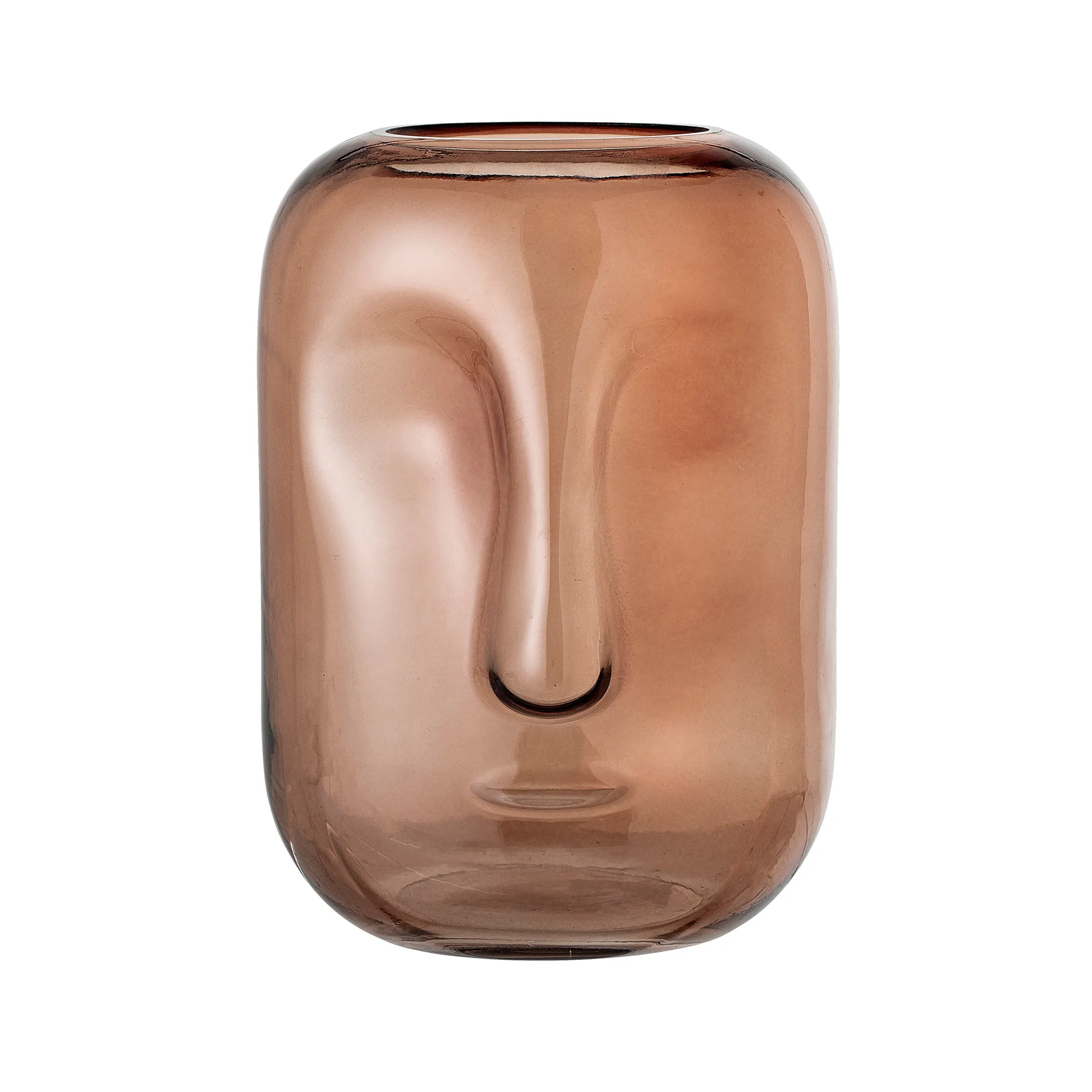 Vaso in vetro con volto Bloomingville 25 cm, marrone Bloomingville