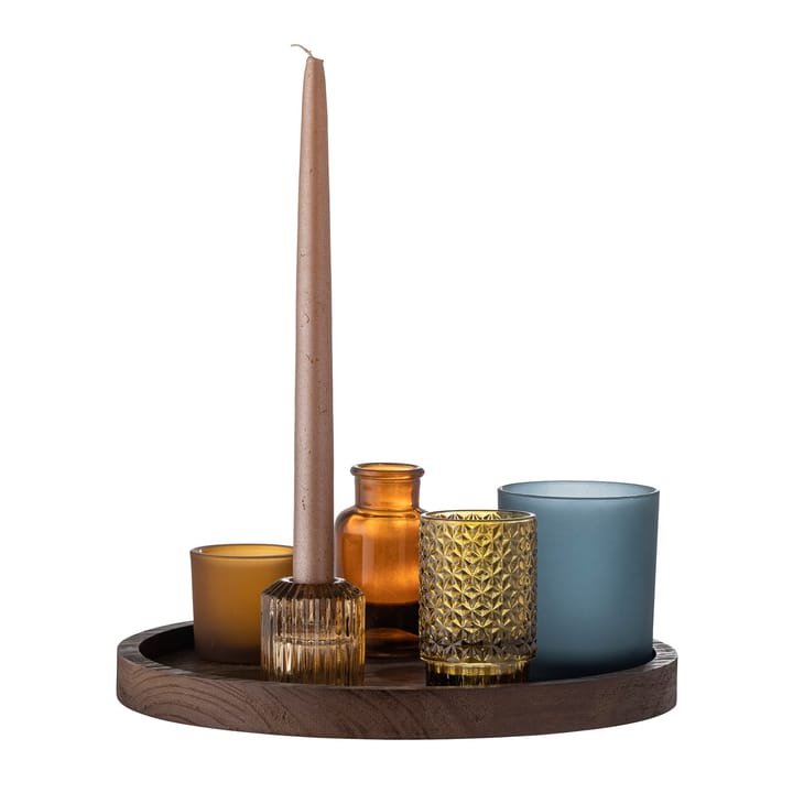 Vassoio con portacandela Sanga, 5 parti, Marrone, multicolore Bloomingville