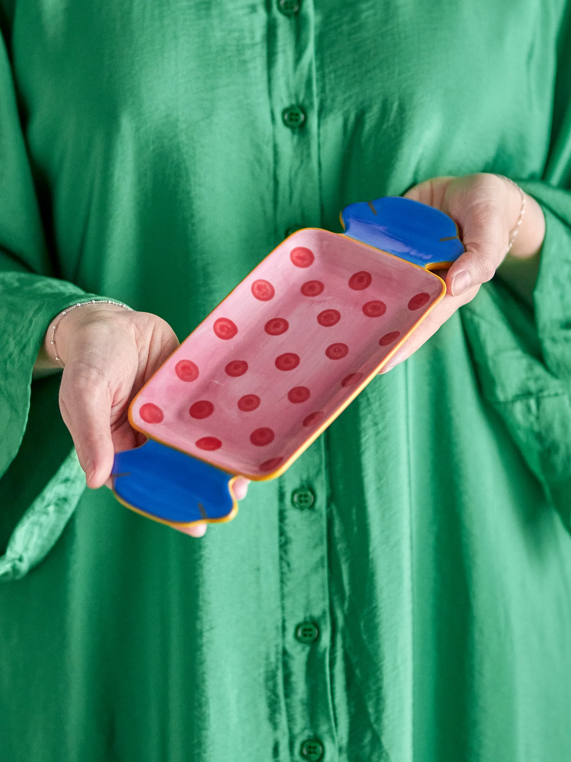 Vassoio da portata Caramella 10,5x25,5 cm, Rosa Bloomingville