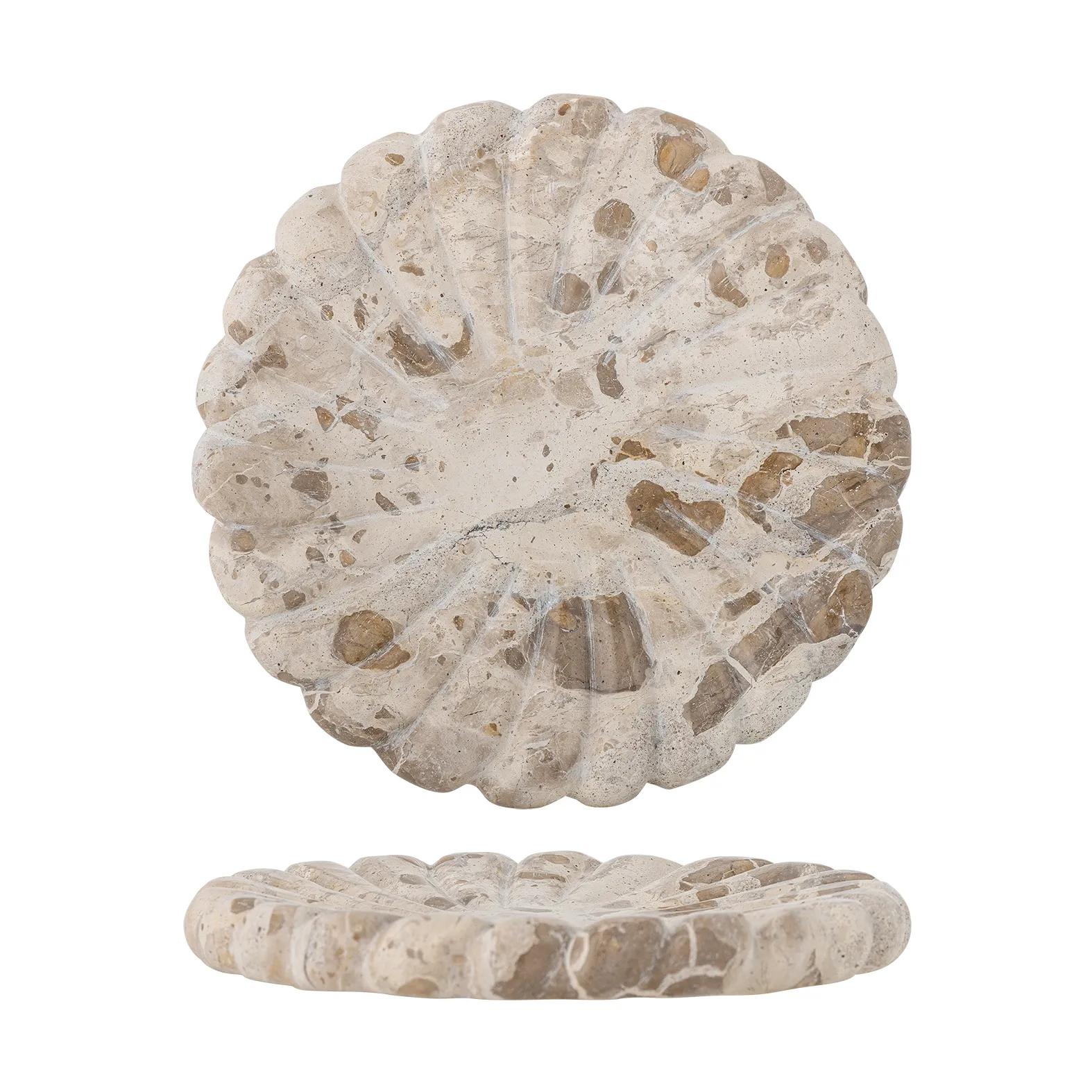 Vassoio Marlie marmo Ø22,5 cm, Natur Bloomingville