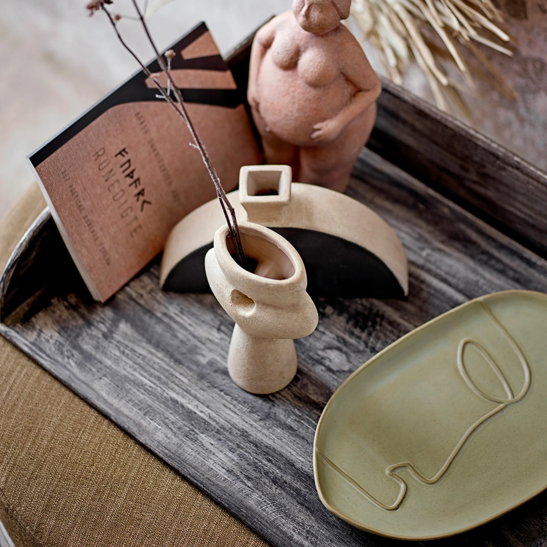 Vassoio Ngan 18,5x30 cm, verde Bloomingville