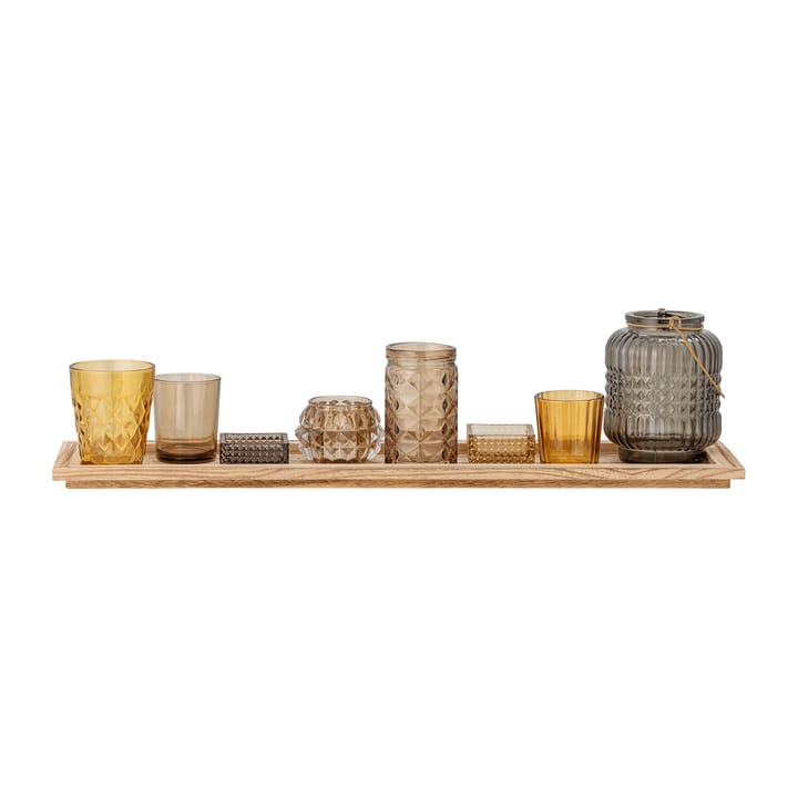 Vassoio Sanga con portacandele 9 pezzi, Marrone Bloomingville