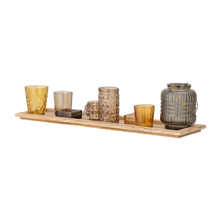 Vassoio Sanga con portacandele 9 pezzi, Marrone Bloomingville