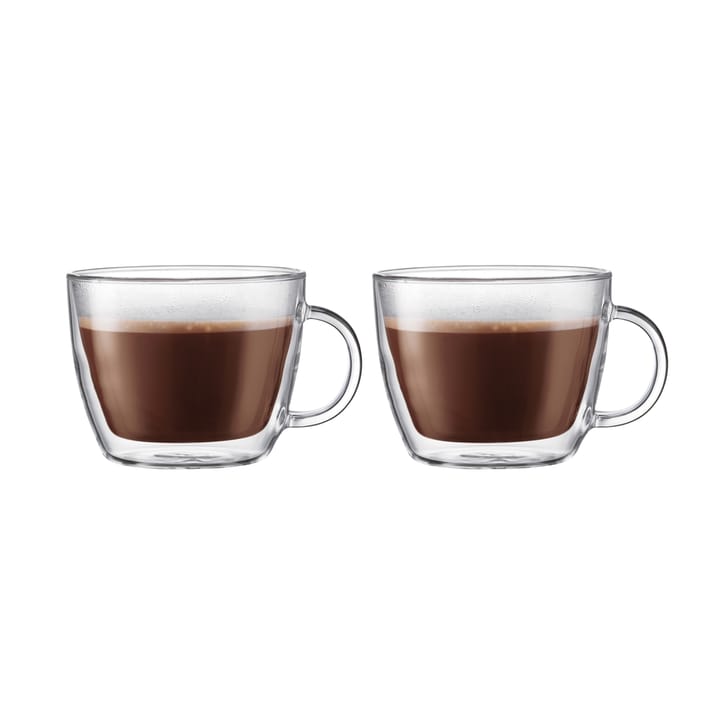 Tazza per latte Bistro a doppia parete con manico, 45 cl - Confezione da 2 - Bodum