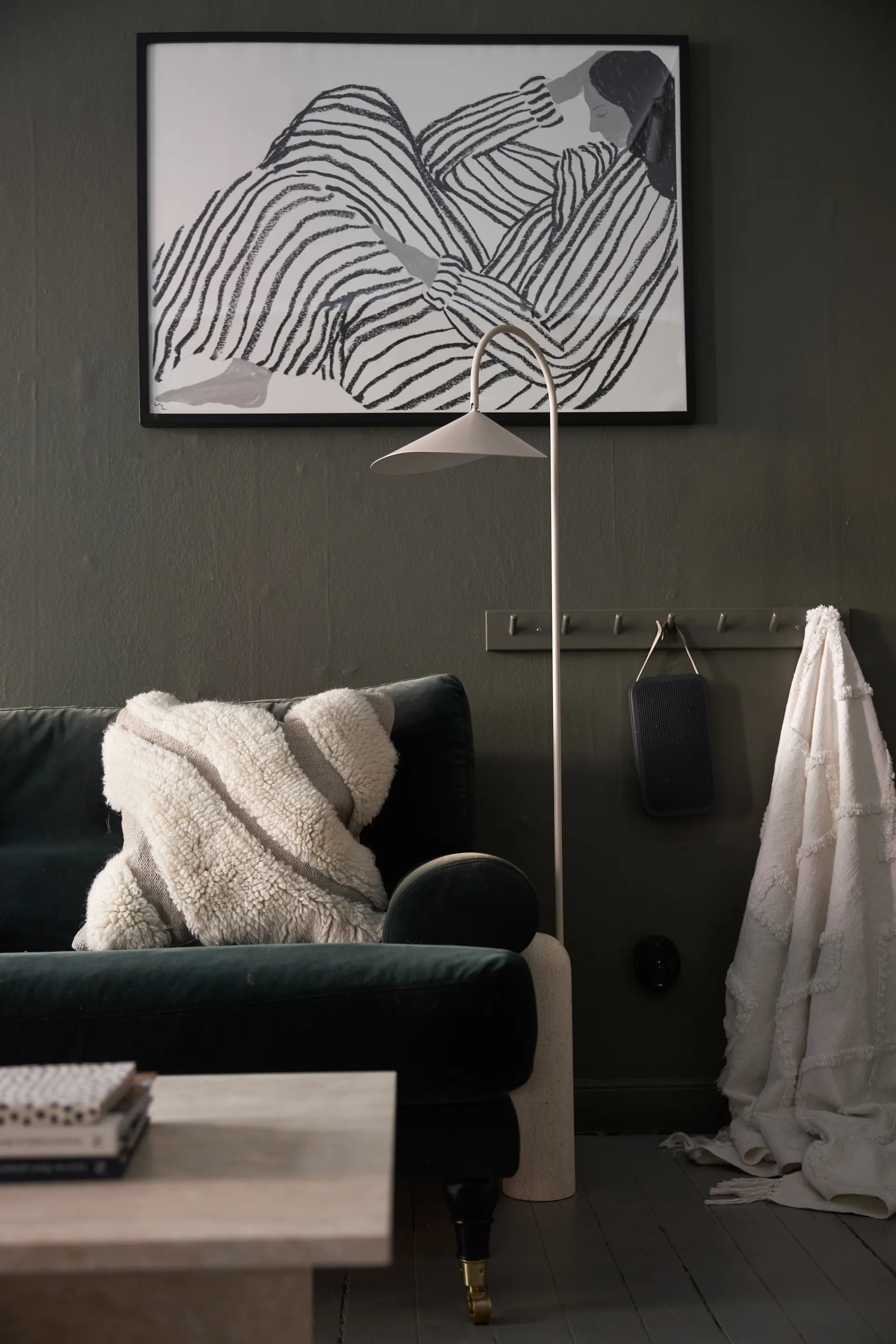 Plaid in cotone Tovhult 130x170 cm, Bianco sporco Boel & Jan