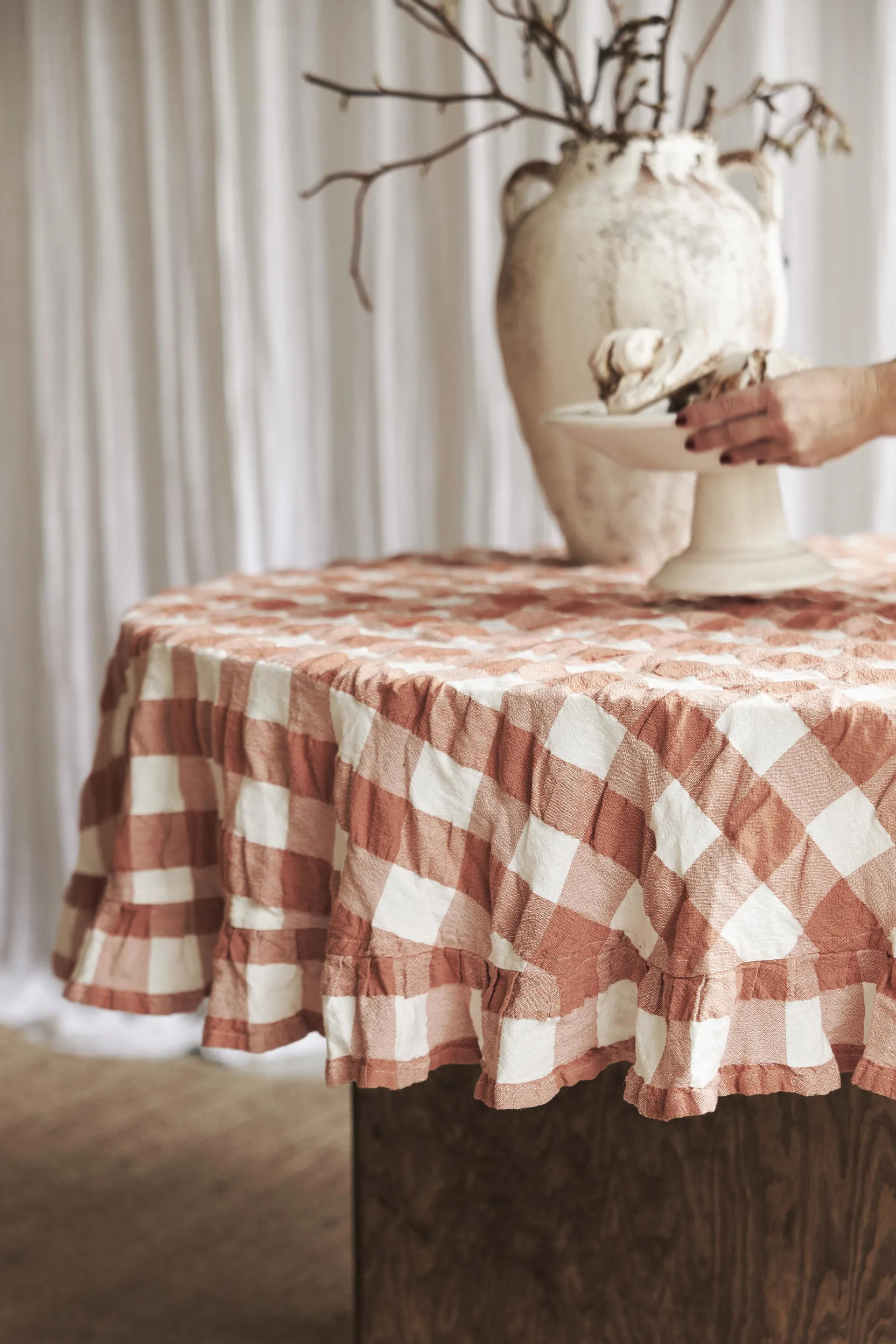 Tovaglia Kullavik Ø170 cm, Ruggine-bianco Boel & Jan