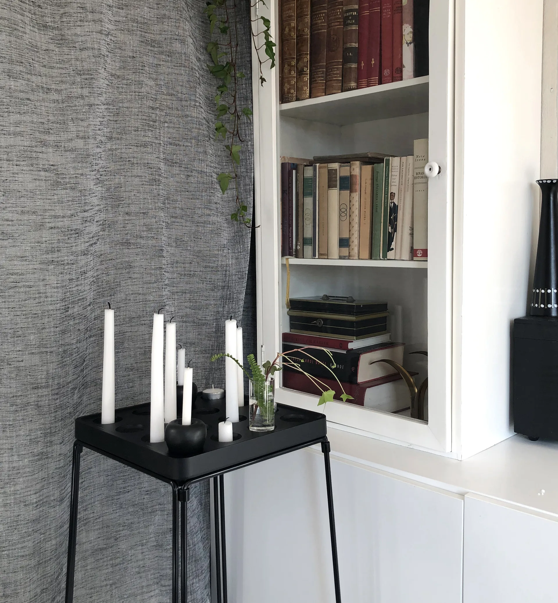 Portacandele Stumpastaken nero, grande Born In Sweden