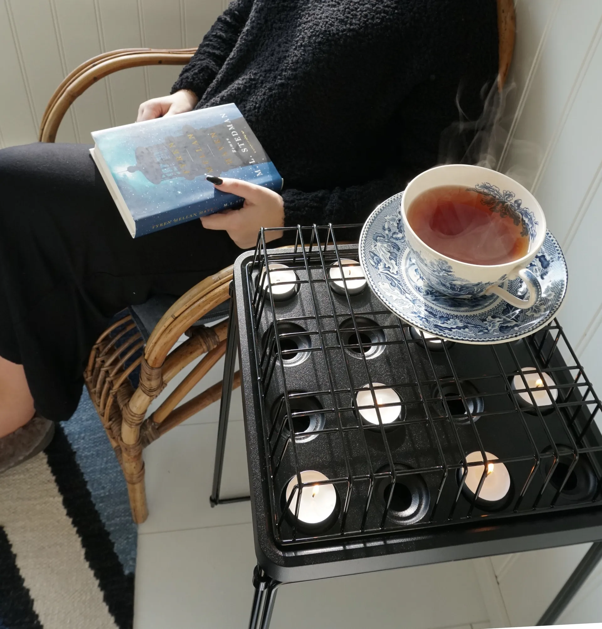 Portacandele Stumpastaken nero, grande Born In Sweden