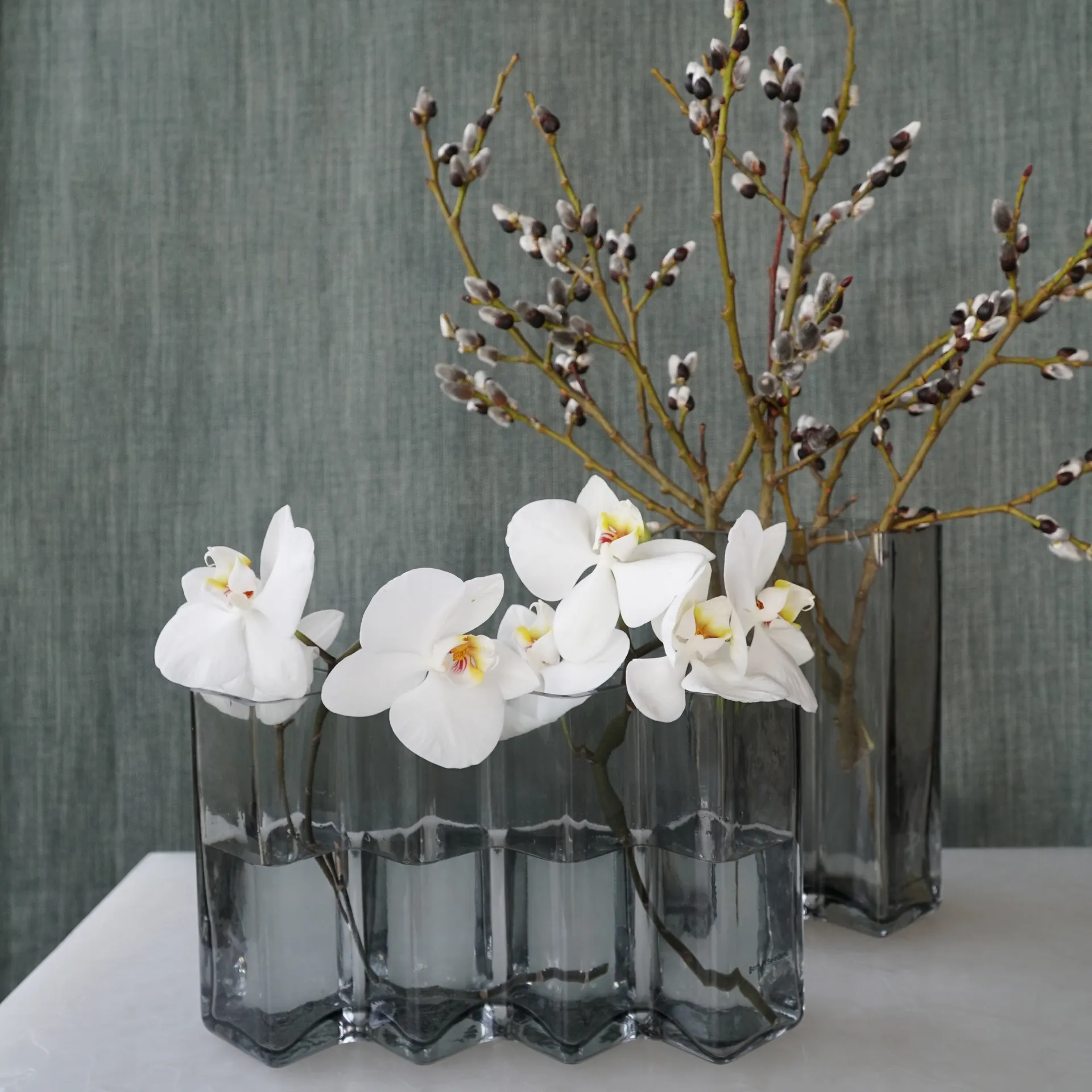 Vaso a quattro camere Row, Grigio Born In Sweden