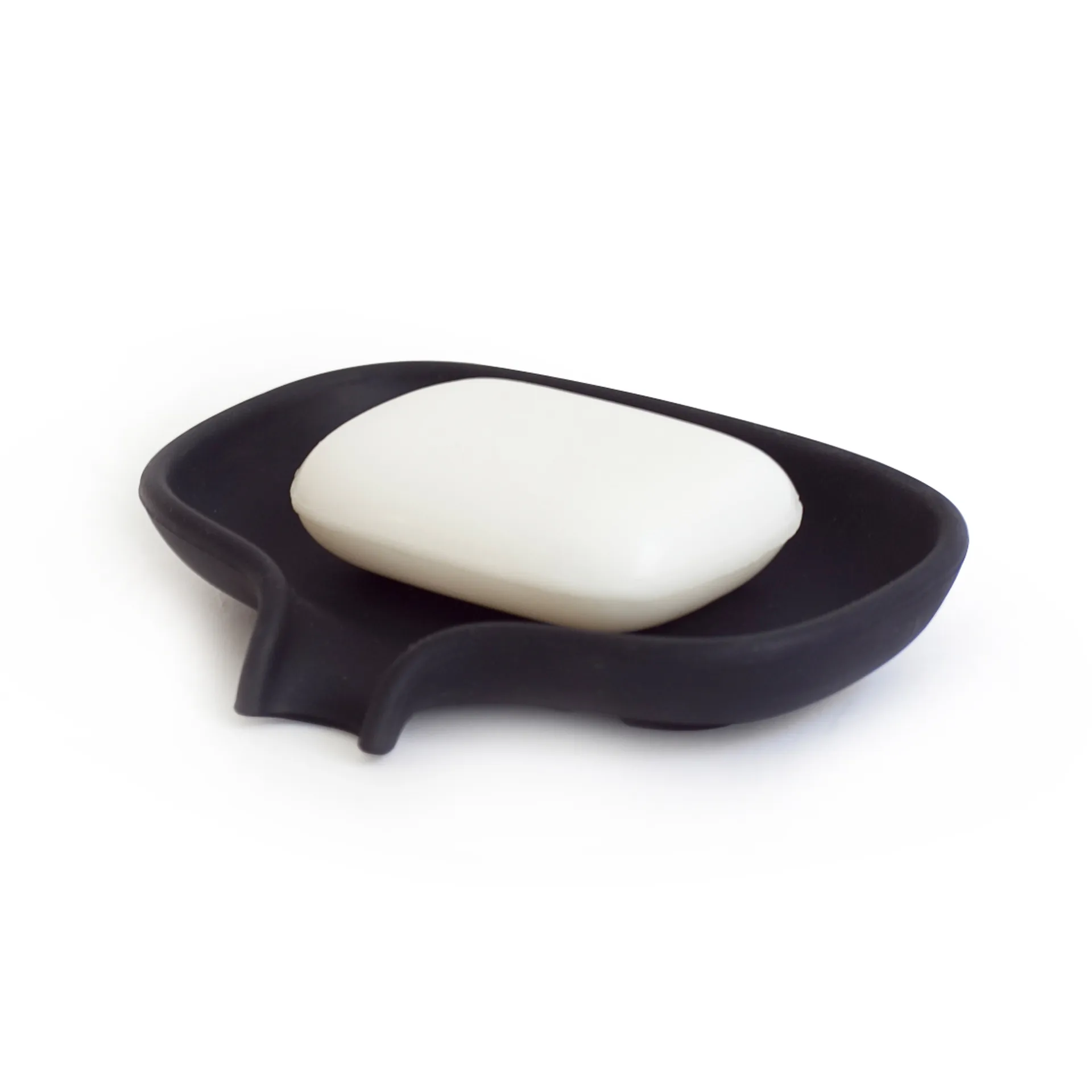Portasapone con beccuccio di drenaggio in silicone, nero Bosign