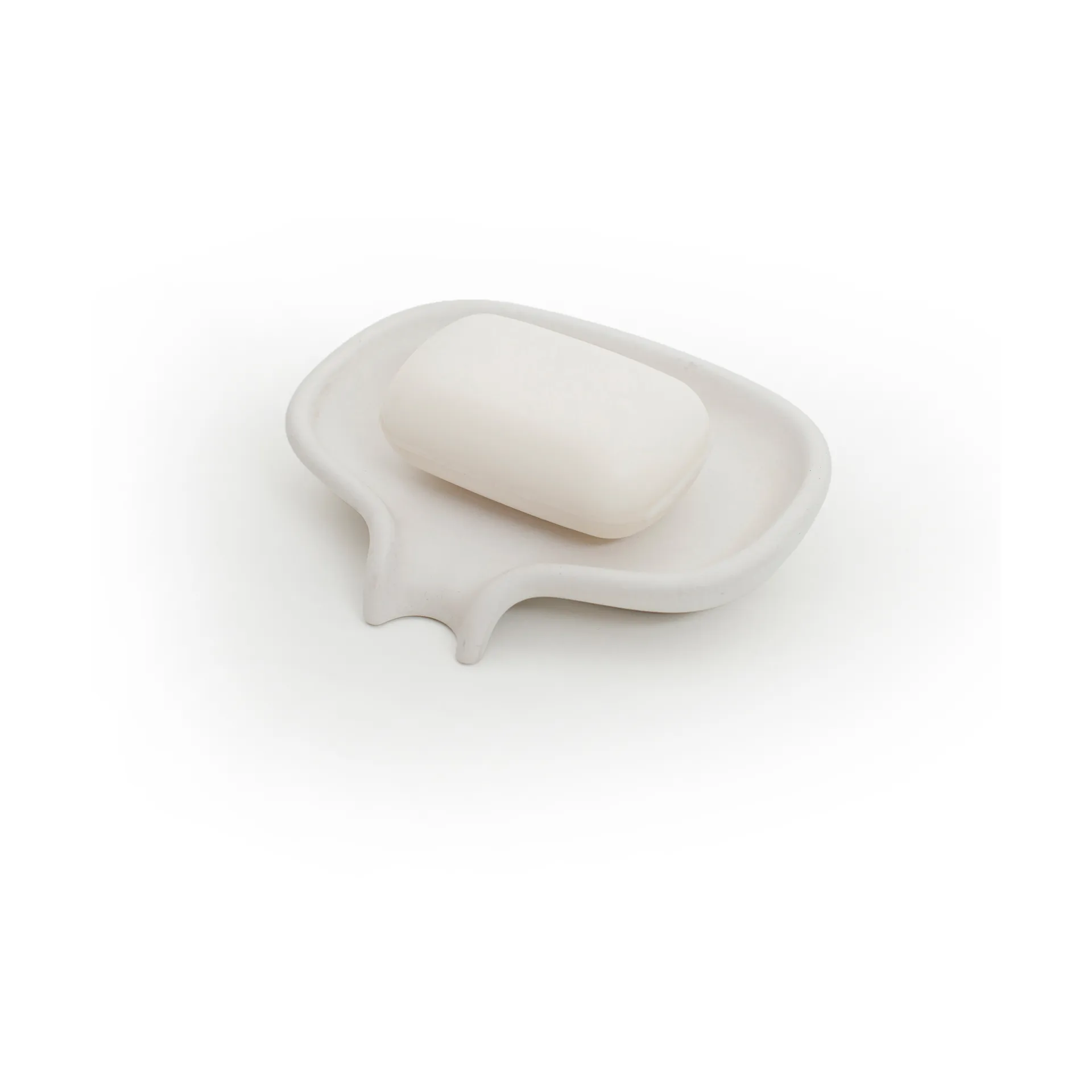 Portasapone con beccuccio di scolo in cemento Soap Saver Flow , Bianco Bosign