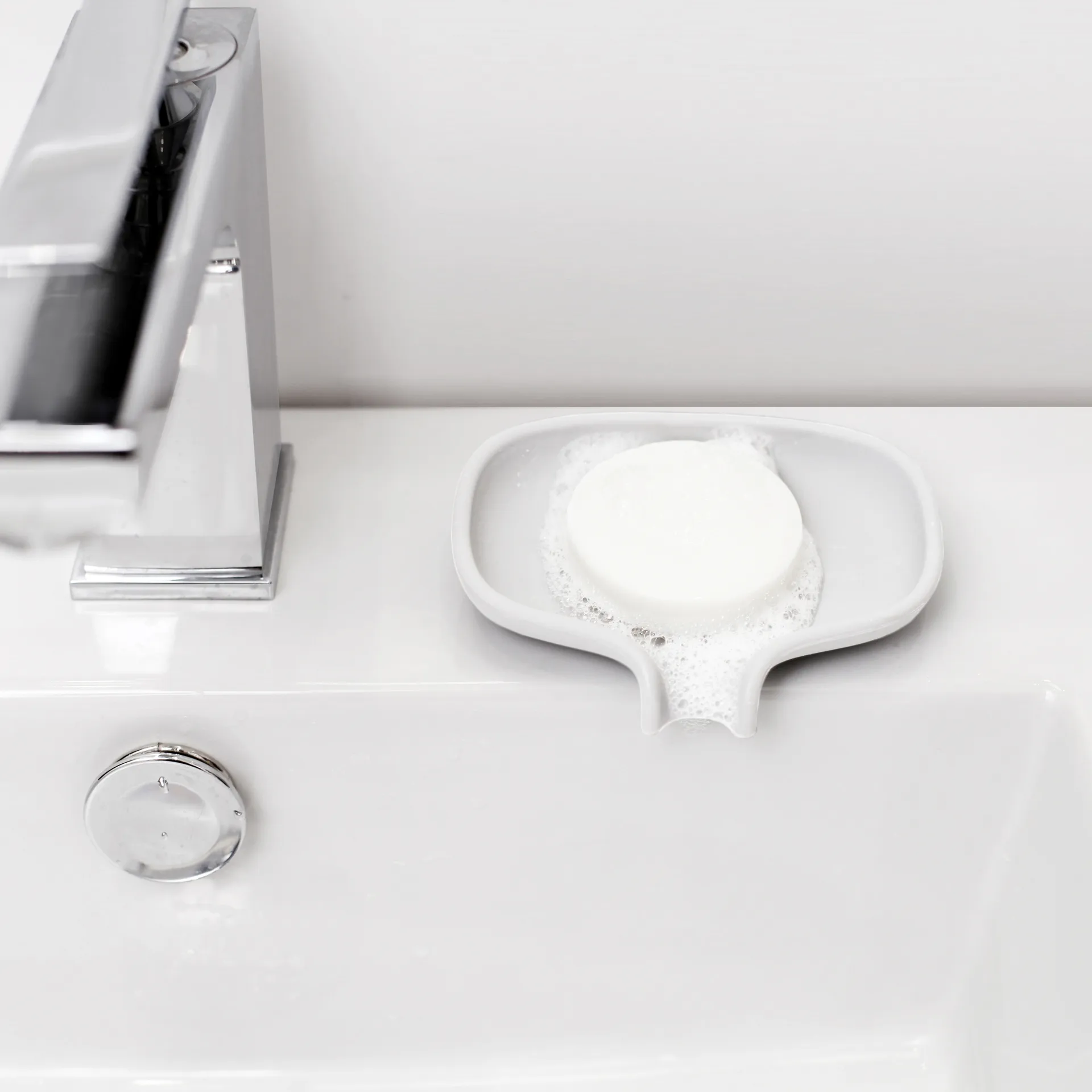 Portasapone con beccuccio di scolo piccolo Soap Saver Flow , Bianco Bosign