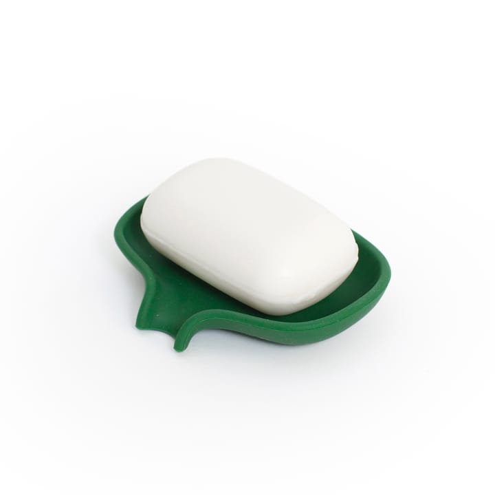 Portasapone in silicone con scarico, grande 8,5x10,8 cm - Verde scuro - Bosign