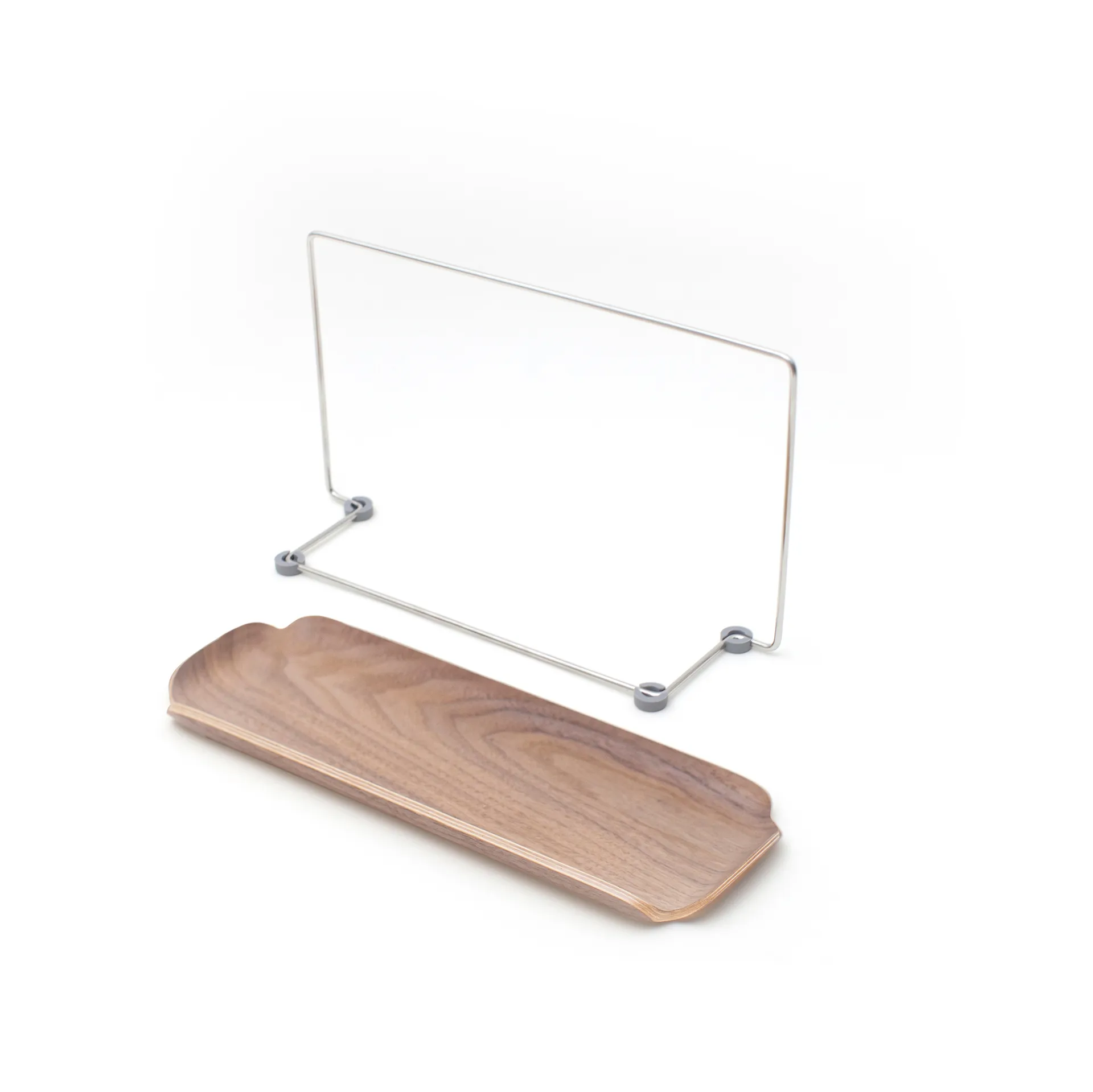 Scolapiatti con portapanni LEAF , Noce-acciaio inossidabile Bosign