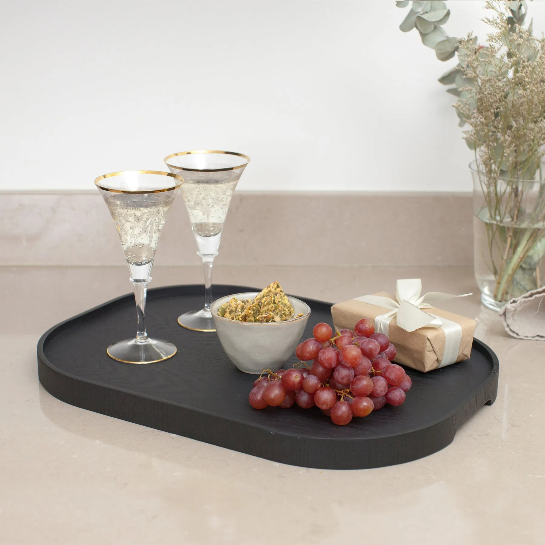 Vassoio CurveLine™ anti-slip 47x34 cm, Salice nero Bosign