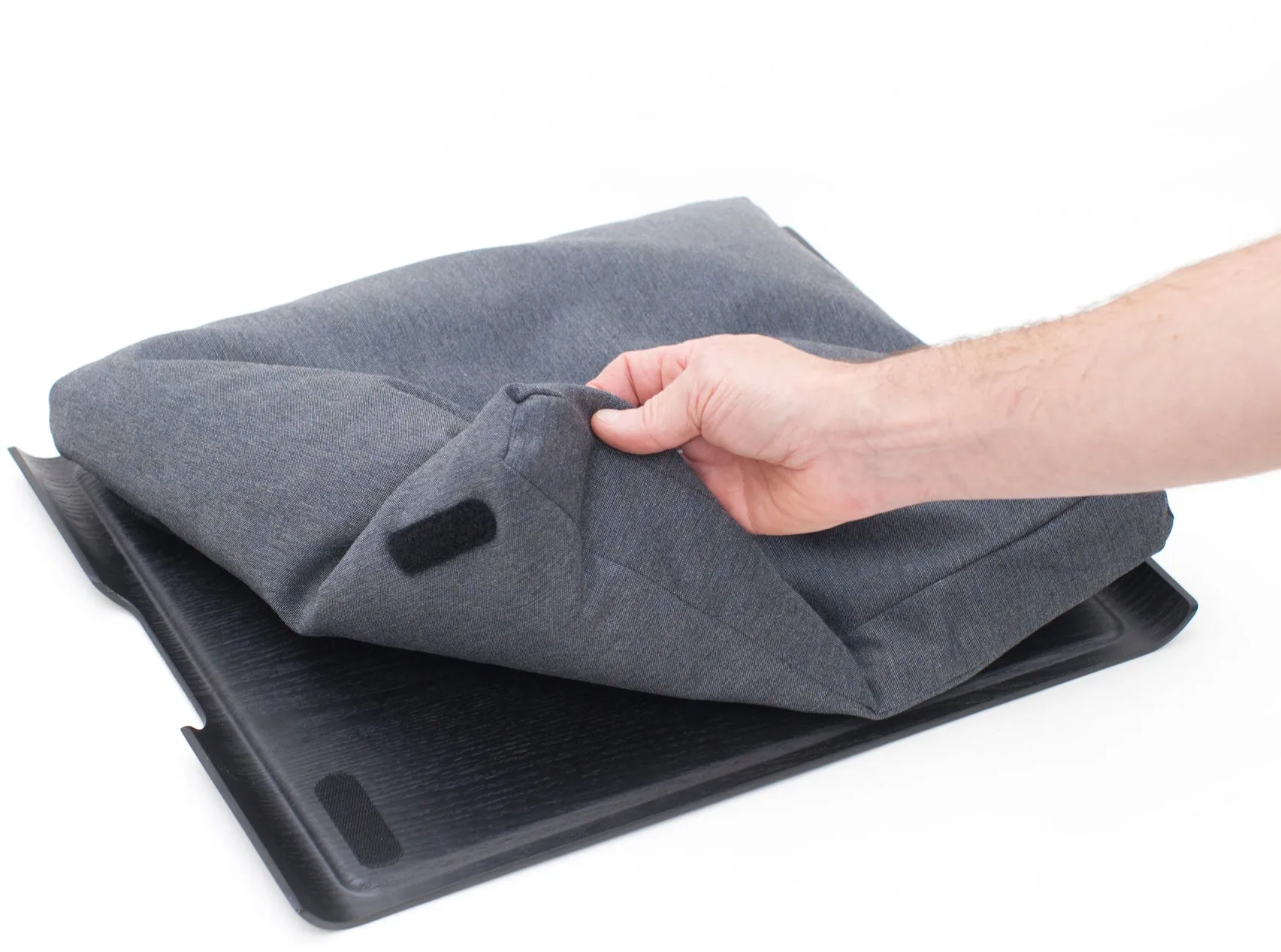 Vassoio da ginocchio Laptray anti-slip 46x38 cm, Salice nero-grigio Bosign