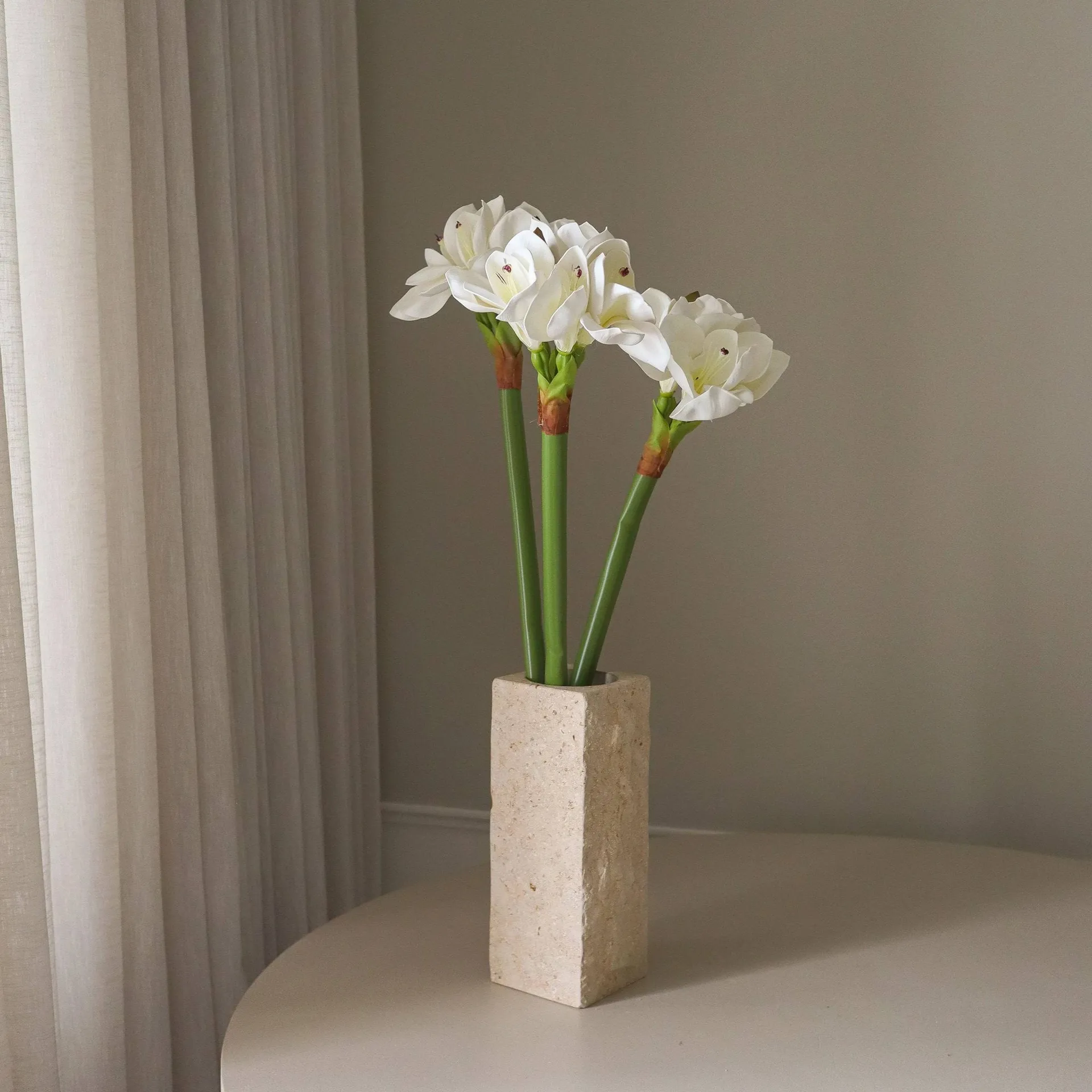 Amaryllis bouquet artificiale, Bianco, 73 cm Botané