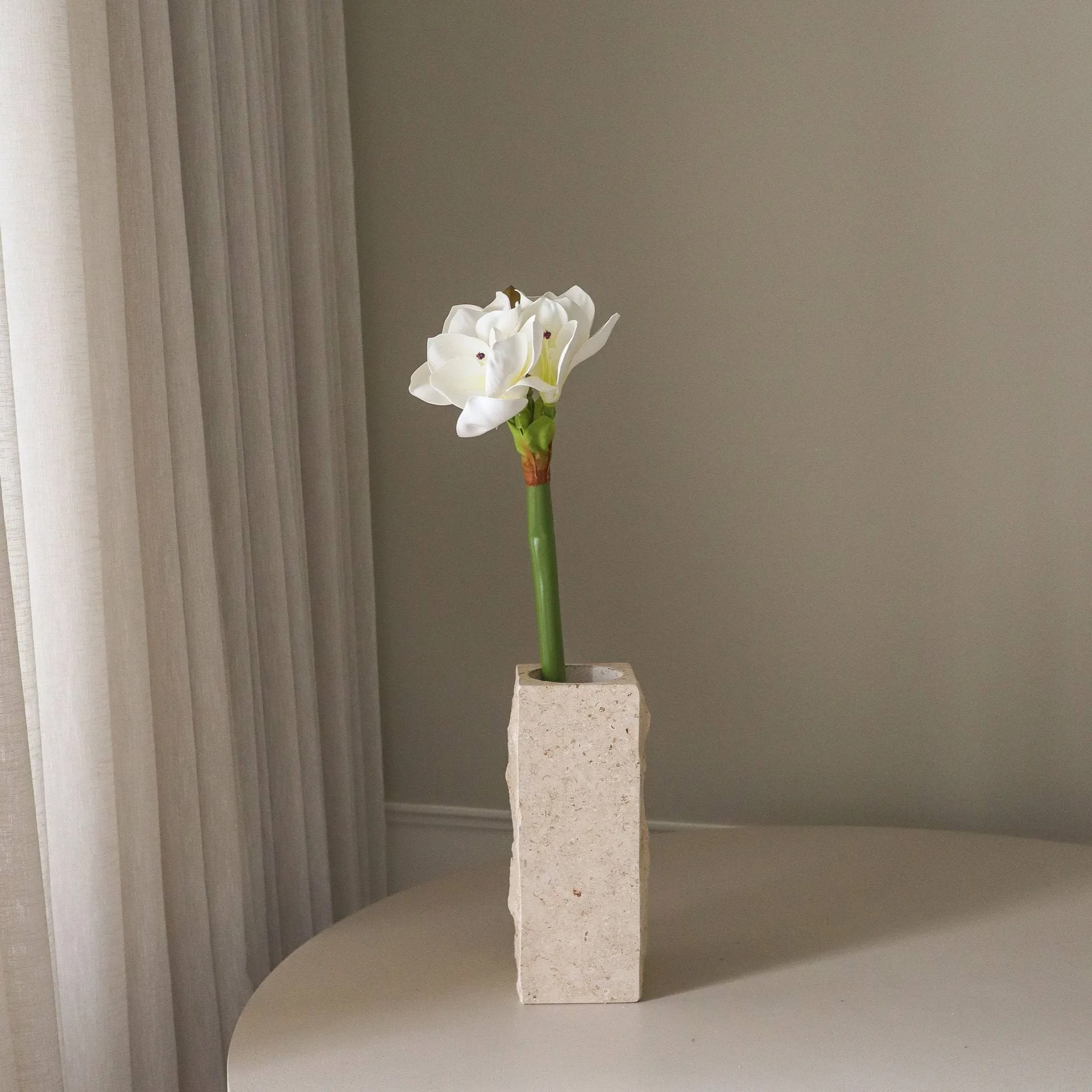 Amaryllis fiore artificiale, Bianco, 73 cm Botané