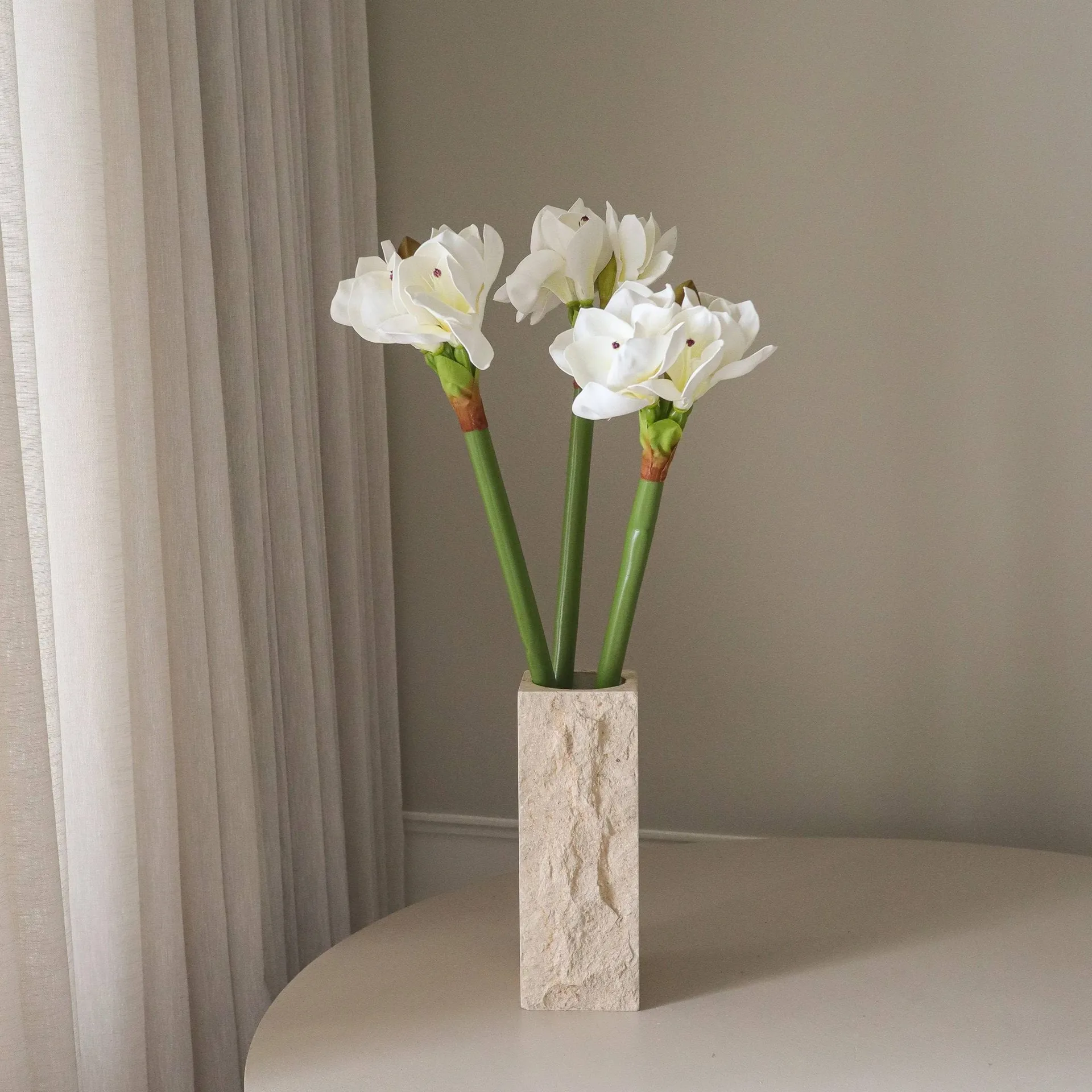Amaryllis fiore artificiale, Bianco, 73 cm Botané