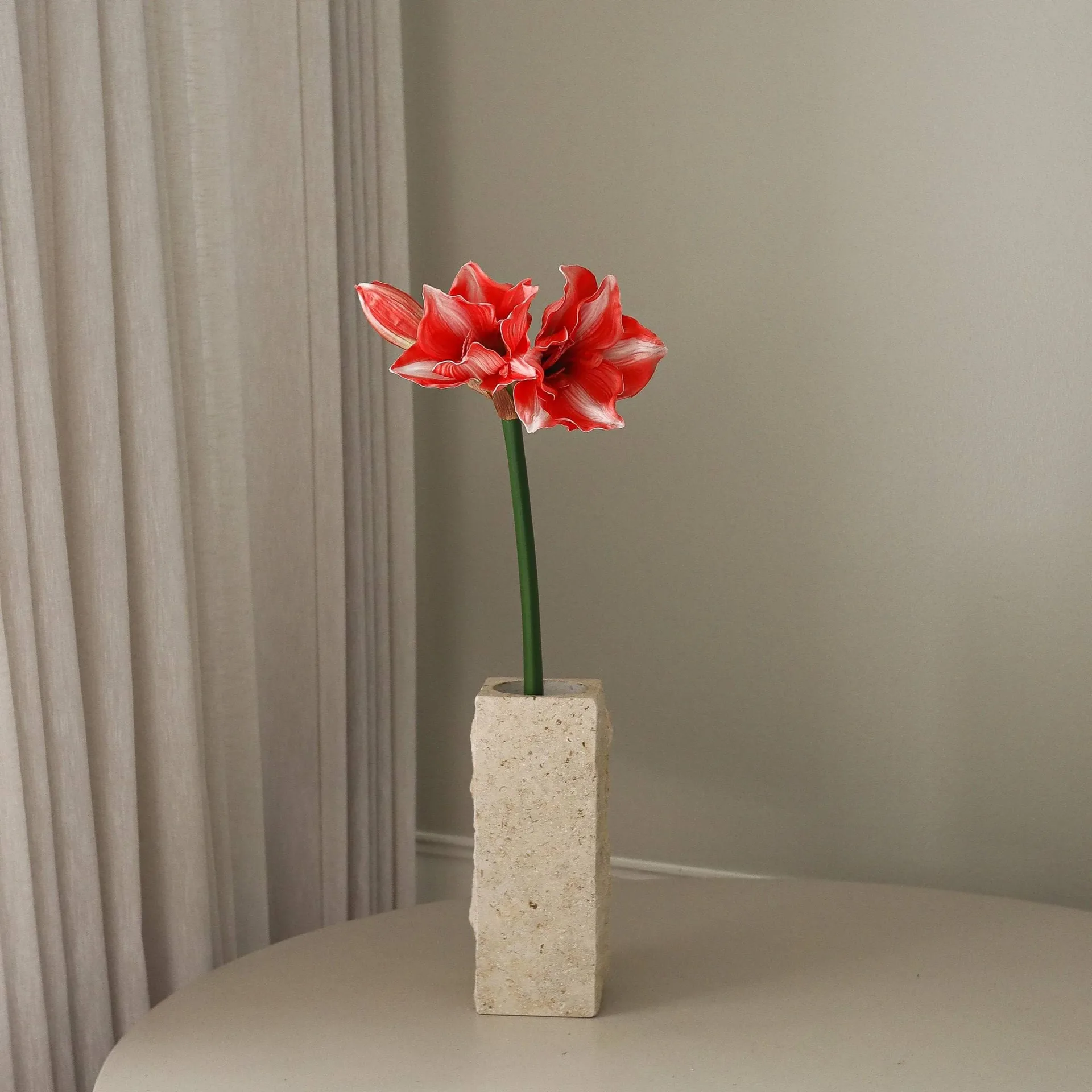 Amaryllis fiore artificiale, Rosso scuro, 72 cm Botané