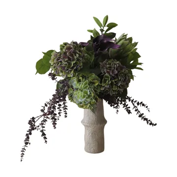 Aubergine Bloom bouquet artificiale - Calla-ortensia-protea reale, 106 cm, 12 pz - Botané