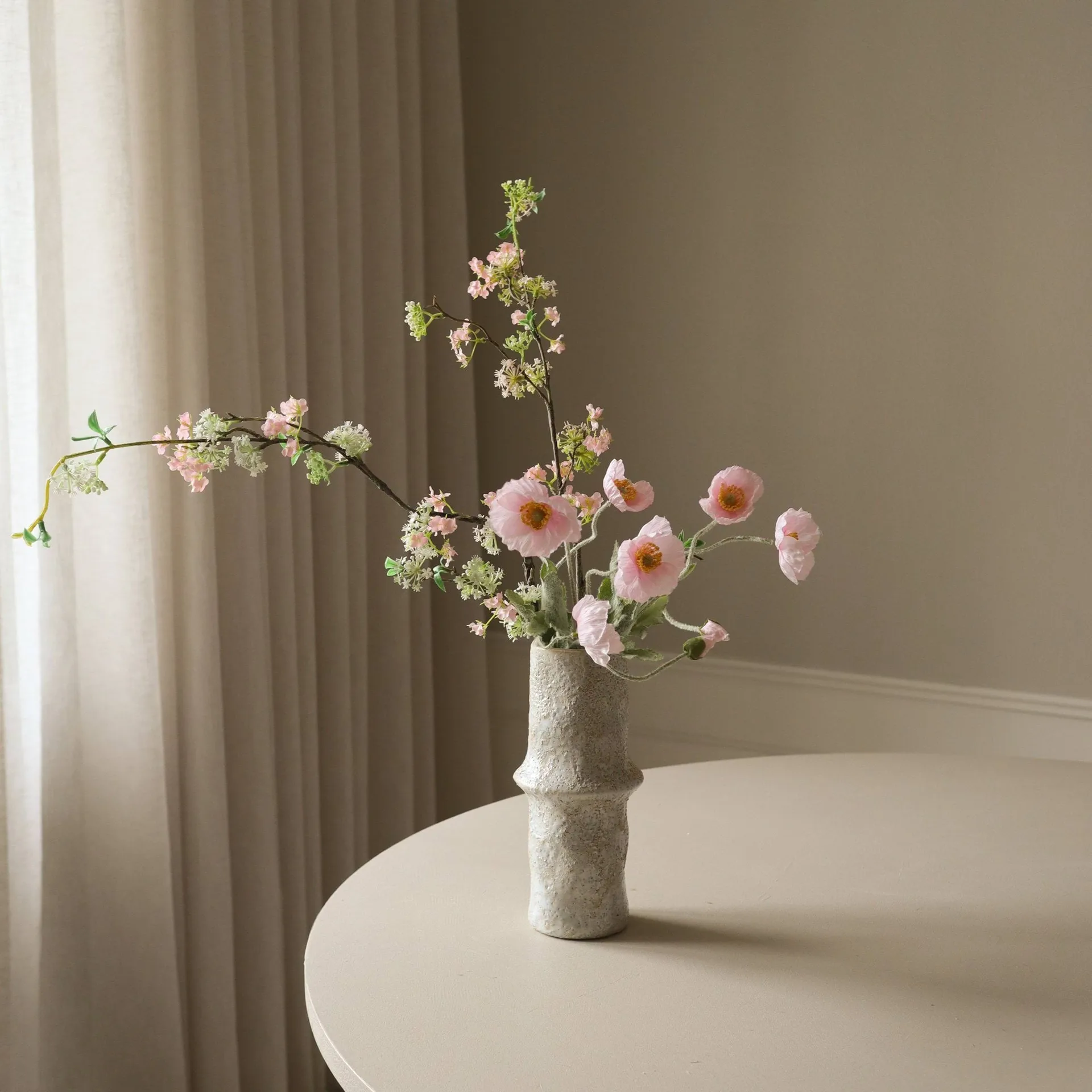 Blossom Veil bouquet artificiale, Papavero, salice lanoso Botané