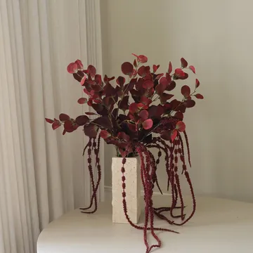 Bouquet artificiale Burgundy veil - Eucalipto, amaranto, 84 cm - Botané