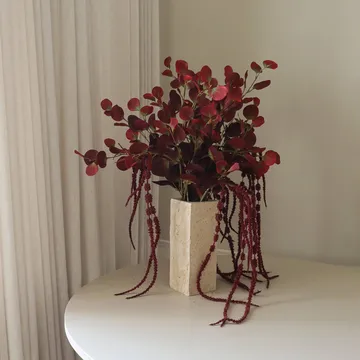 Bouquet artificiale Burgundy veil - Eucalipto, amaranto, 84 cm - Botané