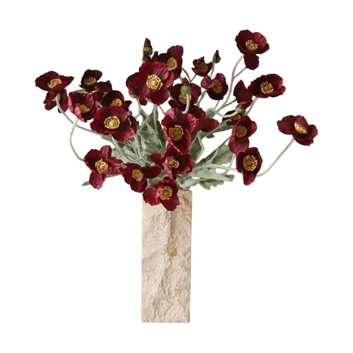 Bouquet artificiale di papaveri - Burgundy, 56 cm, 10 pz - Botané