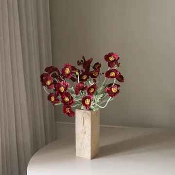 Bouquet artificiale di papaveri - Burgundy, 56 cm, 10 pz - Botané