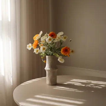 Bouquet artificiale di papaveri - Daylight, bianco-arancione - Botané