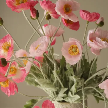 Bouquet artificiale di papaveri - Pink Pursuit, rosa chiaro-rosa, 10 pz - Botané