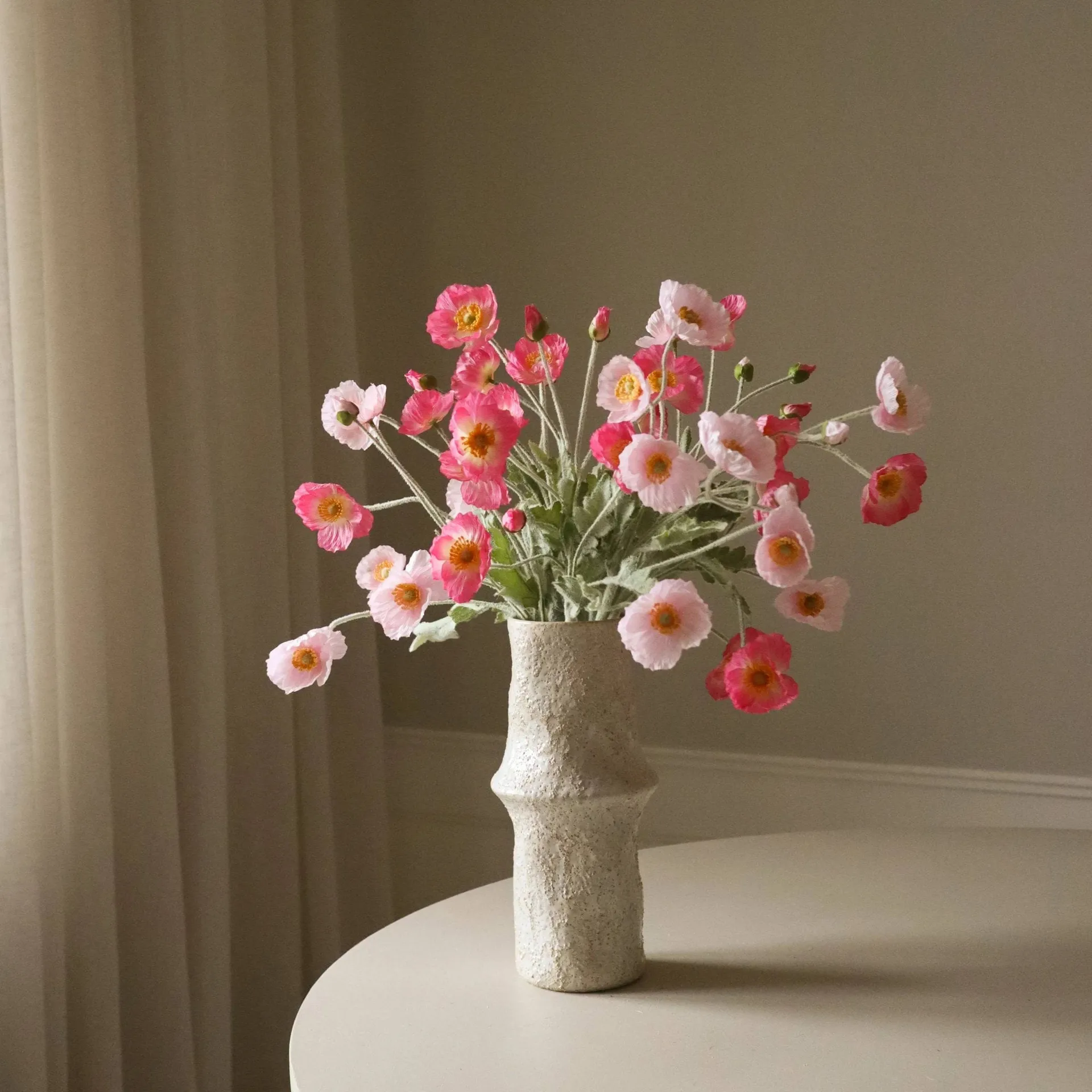 Bouquet artificiale di papaveri, Pink Pursuit, rosa chiaro-rosa, 10 pz Botané