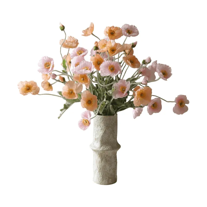Bouquet artificiale di papaveri - Sorbet Kisses, Rosa chiaro-corallo 11 pz - Botané