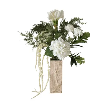 Bouquet artificiale Frosted garden - Amaryllis, ortensia, garofani, amaranto, 90 cm - Botané